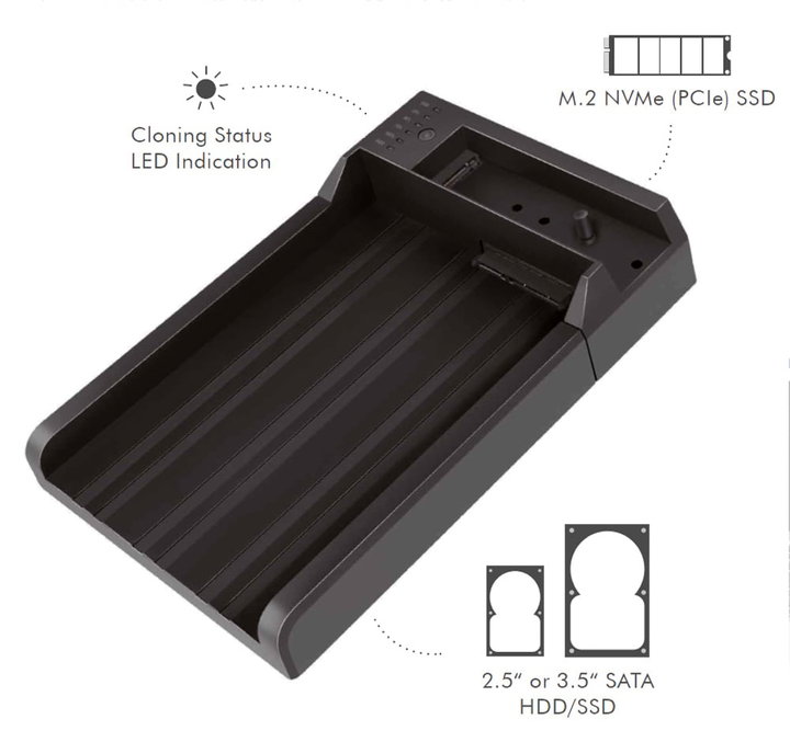External duplication box USB 3.2 Gen 2 Dual Bay Quickport One-Key Offline Clone Portable - Logilink I-CASE SATA57
