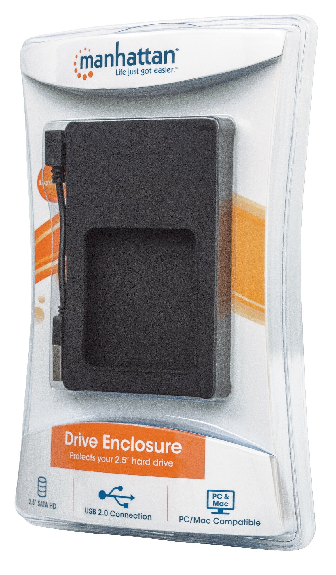 Box esterno 2.5'' SATA USB2.0 Silicone Nero - Manhattan I-CASE SIL-25BK