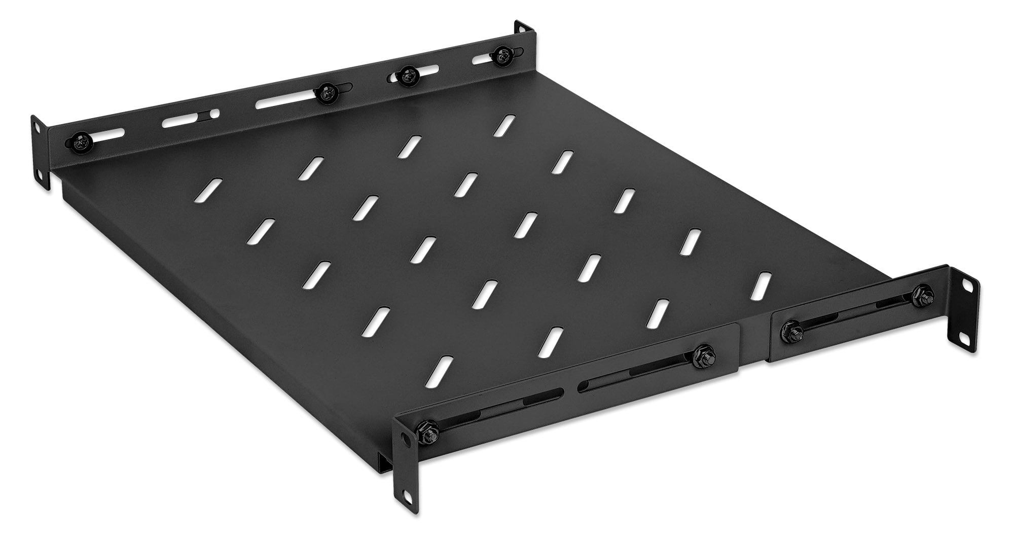 Mensola 19'' fissa con Profondità Regolabile da 350 a 550 mm 1U Nero - Intellinet I-CASE SLIDE-350BI