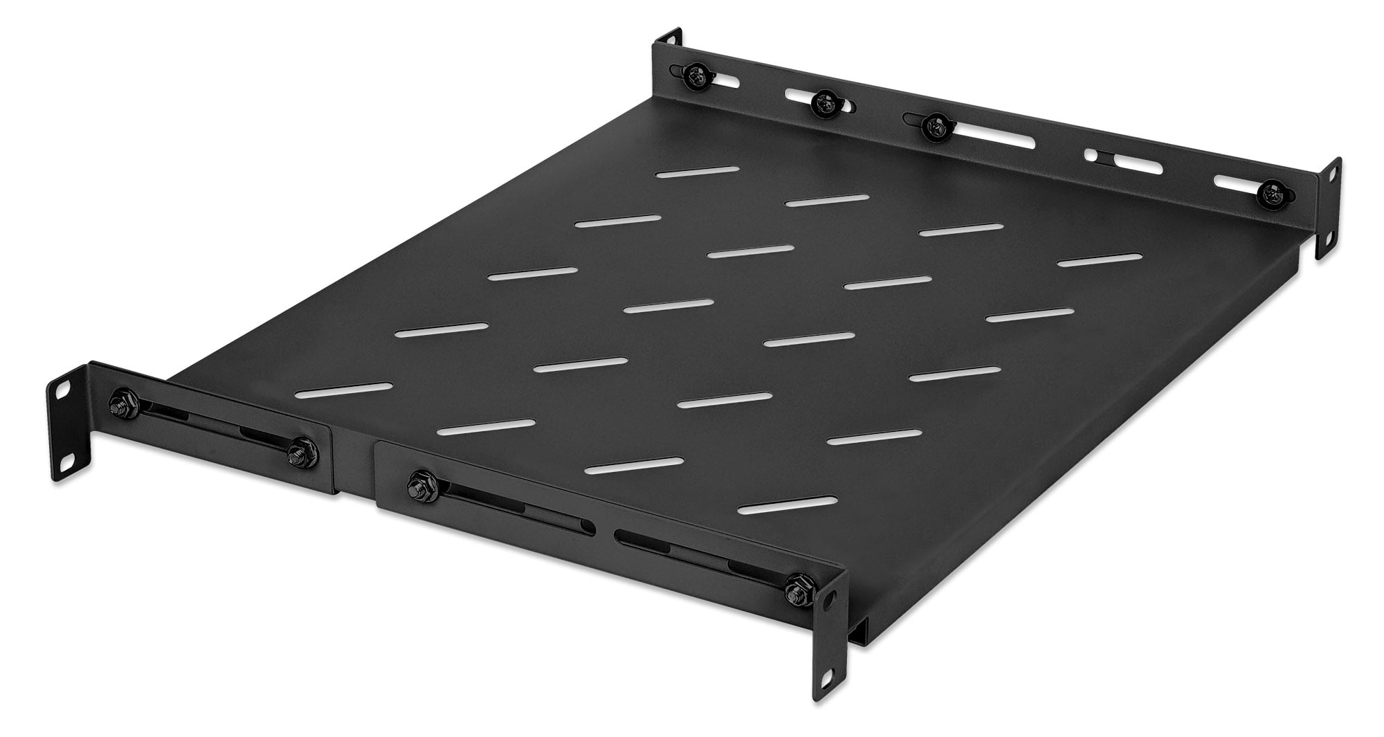 Mensola 19'' fissa con Profondità Regolabile da 350 a 550 mm 1U Nero - Intellinet I-CASE SLIDE-350BI