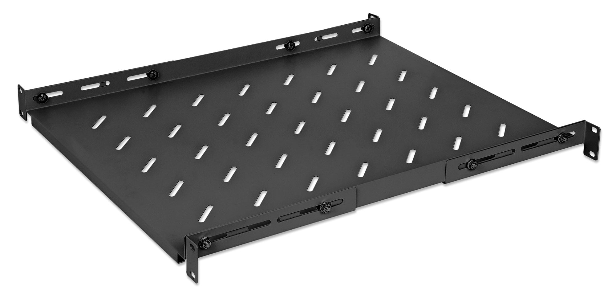 Mensola 19'' fissa con Profondità Regolabile da 550 a 750 mm 1U Nero - Intellinet I-CASE SLIDE-550BI