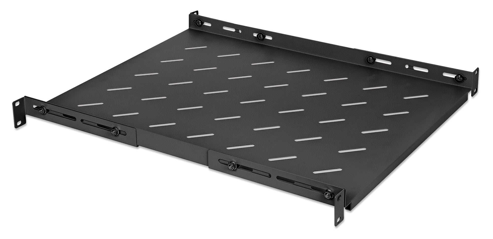 Mensola 19'' fissa con Profondità Regolabile da 550 a 750 mm 1U Nero - Intellinet I-CASE SLIDE-550BI