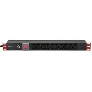 Power strip 10 outlets VDE for rack 19" with switch plug C14 1U - Techly Professional I-CASE STRIP-10C