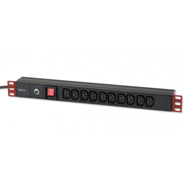 Multipresa 10 Posti VDE da Rack 19" con Interruttore Spina C14 1U - Techly Professional I-CASE STRIP-10C