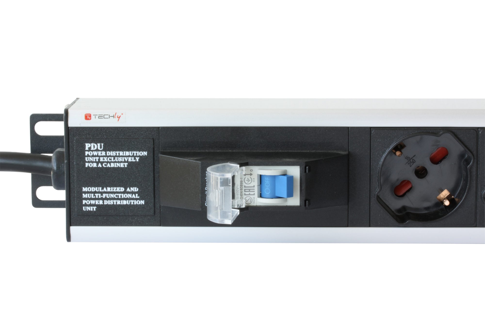 Multipresa Verticale 12 Posti da Rack 19'' con Magnetotermico Spina Italiana - Techly Professional I-CASE STRIP-12A