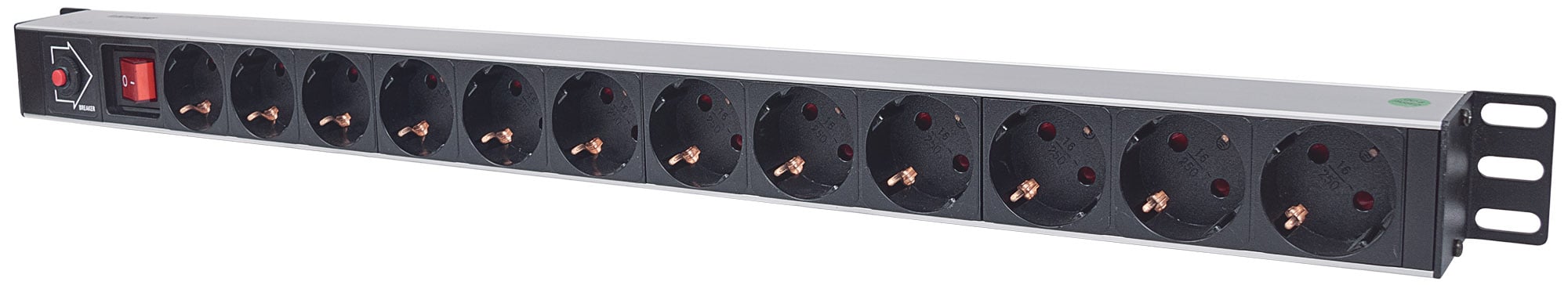 Multipresa Verticale per Rack 12 Posti Spina Schuko Angolata - Intellinet I-CASE STRIP-12SHI