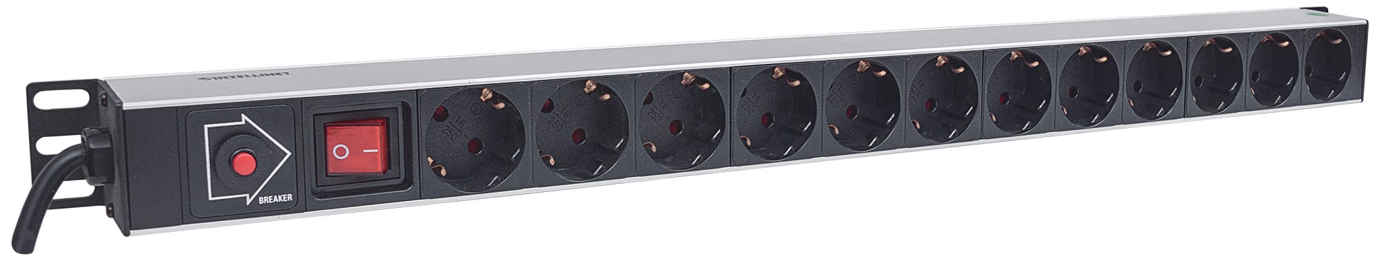 Multipresa Verticale per Rack 12 Posti Spina Schuko Angolata - Intellinet I-CASE STRIP-12SHI