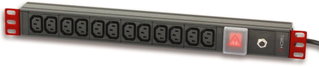 Power strip 12 VDE outlets rack 19" with switch Italian plug 1U - Techly Professional I-CASE STRIP-12VDE
