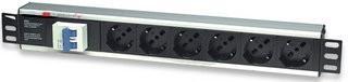 Rack power strip 6 outlets 19'' with thermal-magnetic circuit breaker Italian plug 1,5U - Techly Professional I-CASE STRIP-16A