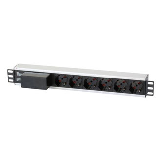 Multipresa 6 Posti da Rack 19" con Magnetotermico Spina Italiana Cavo 3m 1U - Techly Professional I-CASE STRIP-16A3