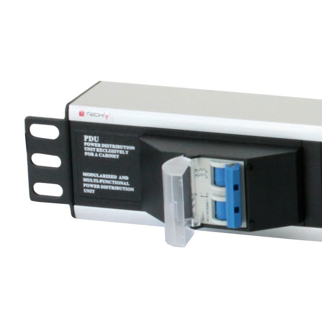 Multipresa 6 Posti da Rack 19'' con Magnetotermico Spina Italiana Cavo 3m 1U - Techly Professional I-CASE STRIP-16A3