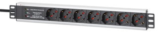 Power Strip 7 Outlets Rack 19" with Protection 1.5U Italian Plug - Techly Professional I-CASE STRIP-17P
