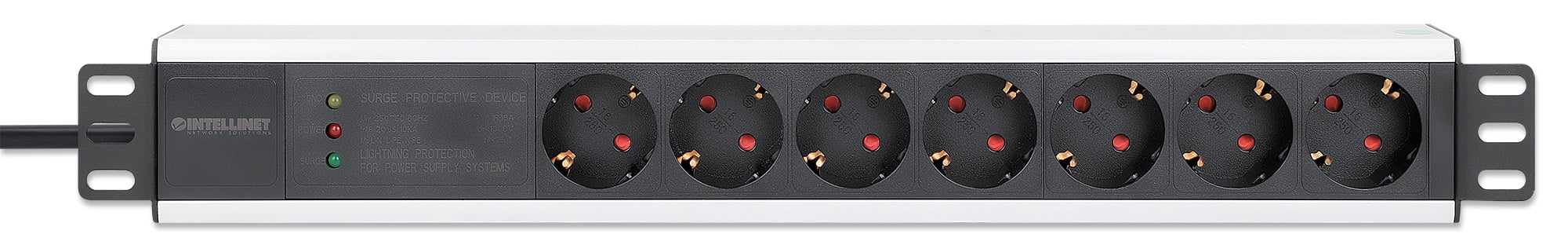 Multipresa per Rack 19'' 7 posti Spina Schuko Angolata 1U - Intellinet I-CASE STRIP-17SHI