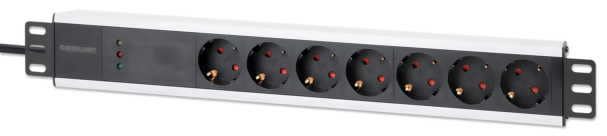 Multipresa per Rack 19'' 7 posti Spina Schuko Angolata 1U - Intellinet I-CASE STRIP-17SHI