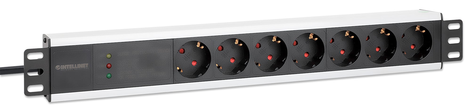 Multipresa per Rack 19'' 7 posti Spina Schuko Angolata 1U - Intellinet I-CASE STRIP-17SHI