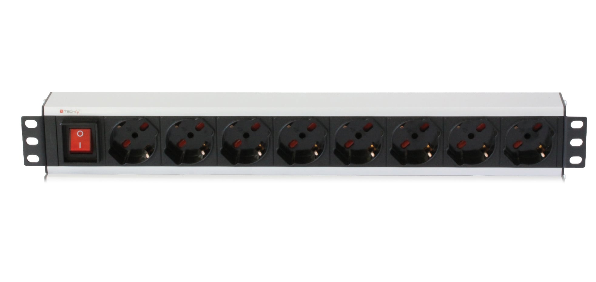 Multipresa 8 Posti da Rack 19'' con Interruttore Spina Italiana 1,5U - Techly Professional I-CASE STRIP-18A