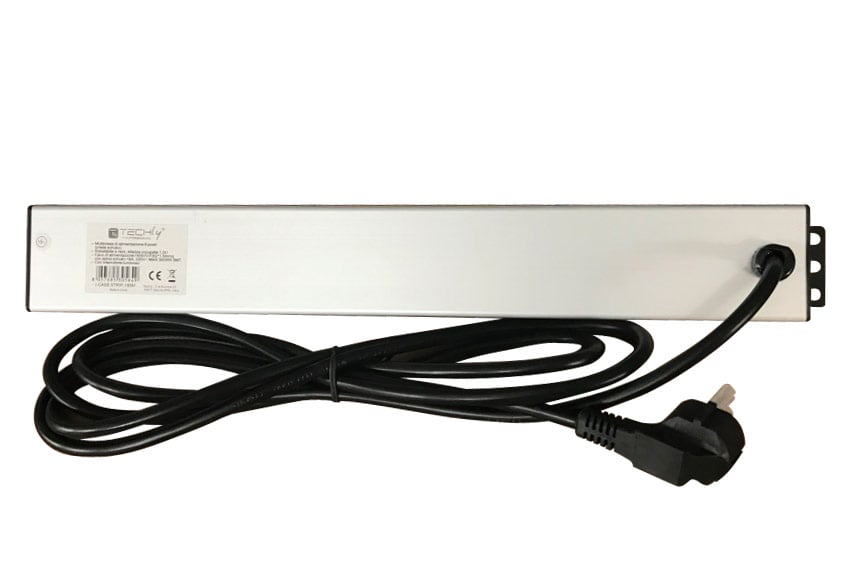 Multipresa 8 Posti da Rack 19'' con Interruttore Spina Schuko Angolata 1.5U - Techly Professional I-CASE STRIP-18SH