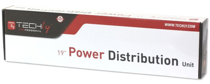 Rack power strip 8 positions 19" with switch Italian plug 1U - Techly Professional I-CASE STRIP-44