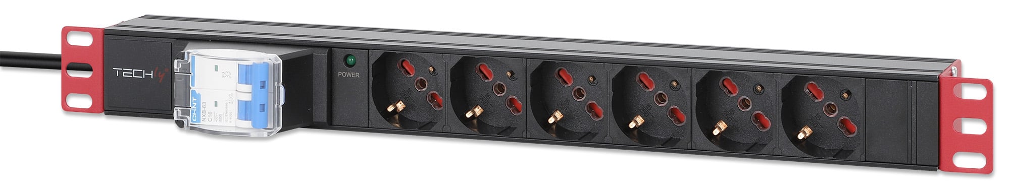 Multipresa 6 Posti da Rack 19'' con Magnetotermico Spina Italiana 1U - Techly Professional I-CASE STRIP-61U