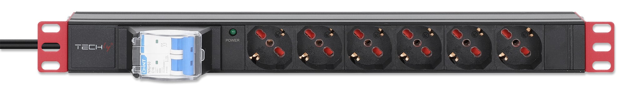 Multipresa 6 Posti da Rack 19'' con Magnetotermico Spina Italiana 1U - Techly Professional I-CASE STRIP-61U