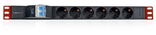 Multipresa 6 posti da rack 19" con magnetotermico spina Schuko angolata 1U - Techly Professional I-CASE STRIP-61UD