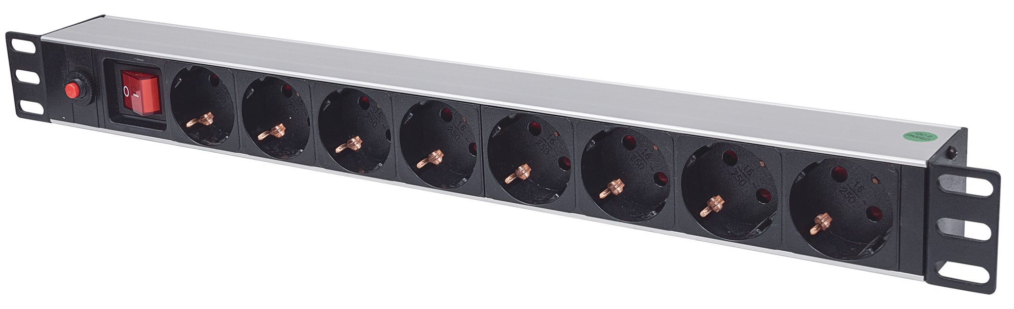 Multipresa per Rack 19'' 8 posti Spina Schuko Angolata 1U - Intellinet I-CASE STRIP-61UDI