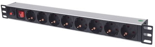 Multipresa per Rack 19" 8 posti Spina Schuko Angolata 1U - Intellinet I-CASE STRIP-61UDI