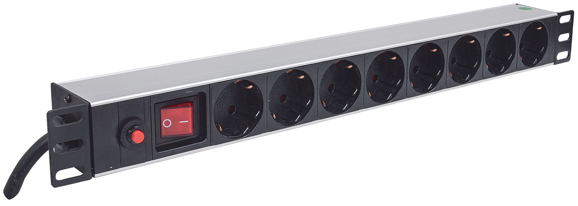 Multipresa per Rack 19'' 8 posti Spina Schuko Angolata 1U - Intellinet I-CASE STRIP-61UDI