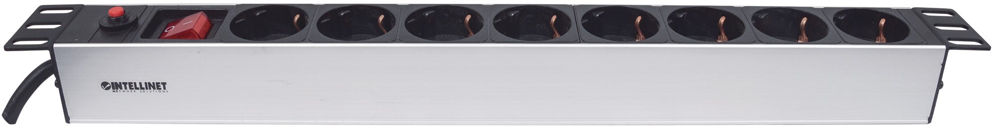 Multipresa per Rack 19'' 8 posti Spina Schuko Angolata 1U - Intellinet I-CASE STRIP-61UDI