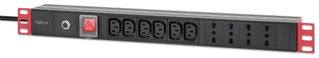 Power strip 4 IT + 6 VDE for Rack 19" with Switch Italian Plug 1U - Techly Professional I-CASE STRIP-64