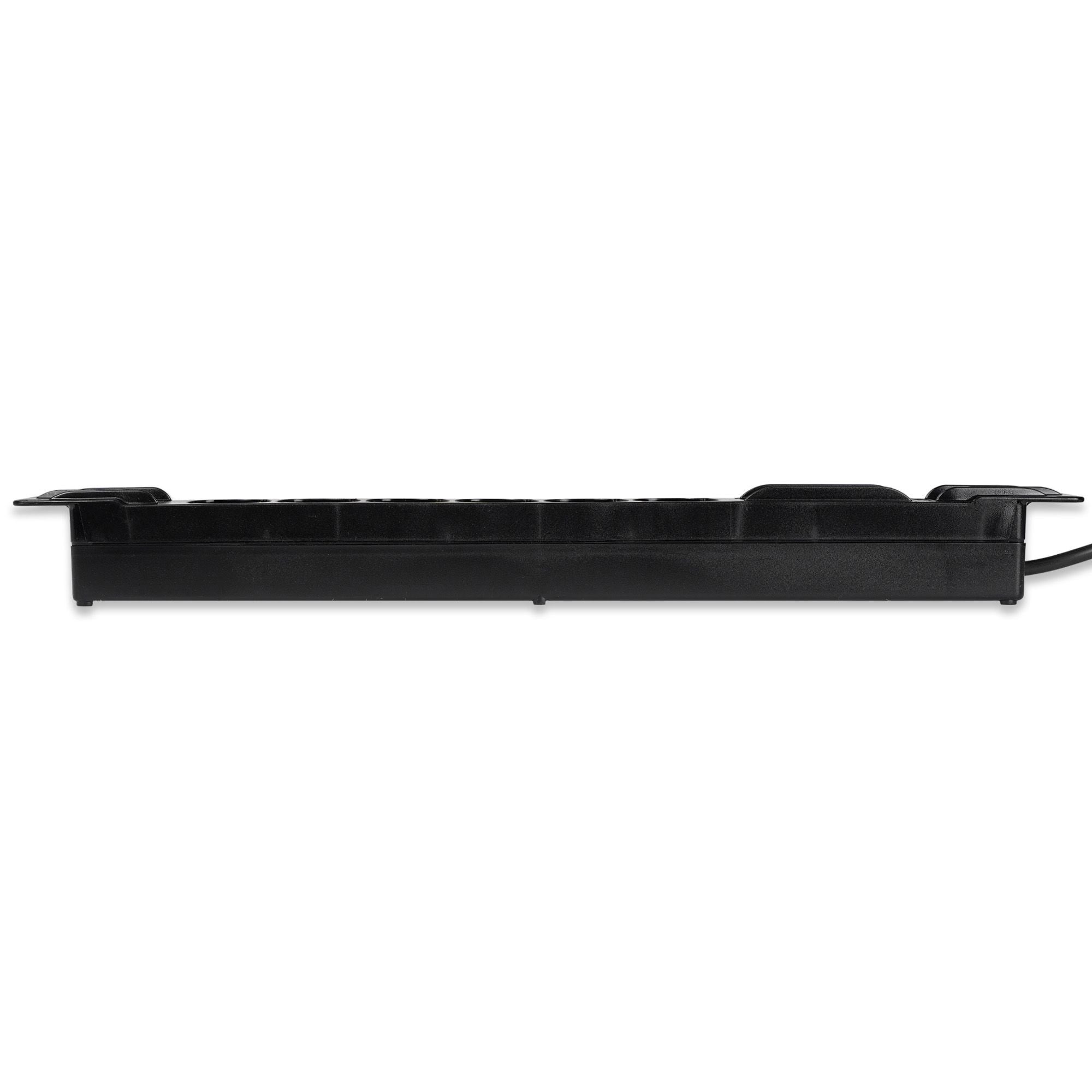 Multipresa 6 Posti da Rack 19'' Cavo 3m Spina Schuko Angolata 1U - FME I-CASE STRIP-6BKF