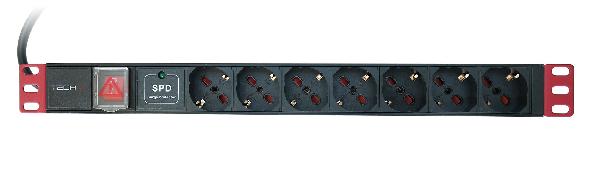 Multipresa da Rack 19'' 7 Posti con limitatore da sovratensioni - Techly Professional I-CASE STRIP-71U
