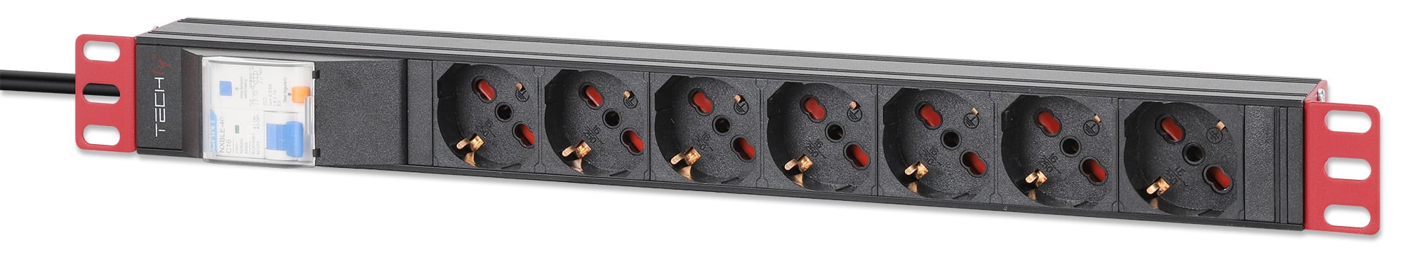Multipresa 7 Posti da Rack 19'' con Protezione da Dispersioni Spina Italiana 1U - Techly Professional I-CASE STRIP-71UL
