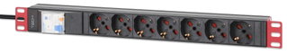 Multipresa 7 Posti UNEL da Rack 19" con Protezione da Dispersioni Spina Italiana 1U - Techly Professional I-CASE STRIP-71UL