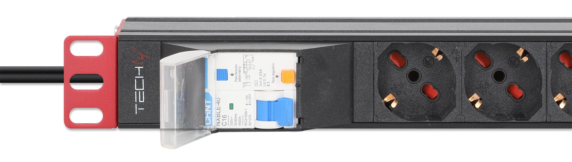 Multipresa 7 Posti da Rack 19'' con Protezione da Dispersioni Spina Italiana 1U - Techly Professional I-CASE STRIP-71UL