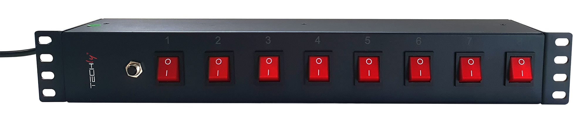 Multipresa a 8 Posti da Rack 19'' con 8 Interruttori Luminosi 1,5U - Techly Professional I-CASE STRIP-815I