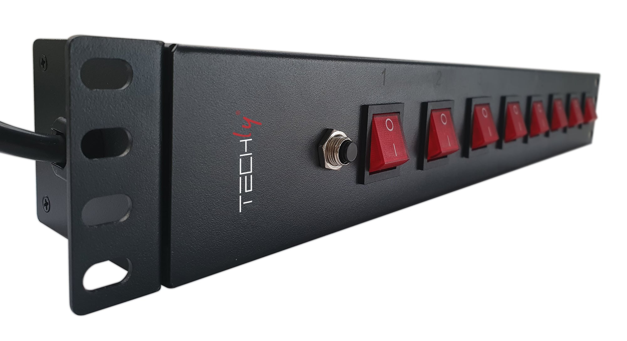 Multipresa a 8 Posti da Rack 19'' con 8 Interruttori Luminosi 1,5U - Techly Professional I-CASE STRIP-815I