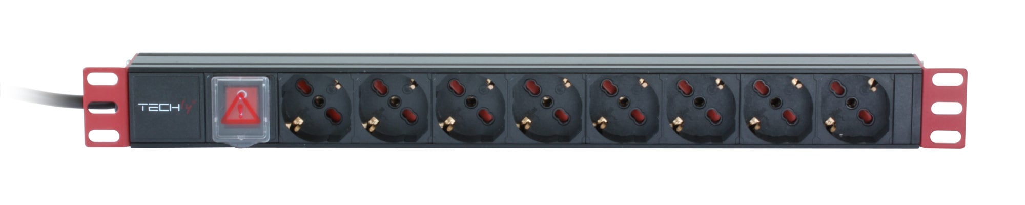 Multipresa 8 Posti da Rack 19'' con Interruttore Spina Italiana Cavo 3m 1U - Techly Professional I-CASE STRIP-81U3