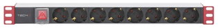 Multipresa 8 posti da rack 19" con interruttore spina Schuko angolata 1U - Techly Professional I-CASE STRIP-81UD