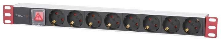 Multipresa 8 posti da rack 19" con interruttore spina Schuko angolata 1U - Techly Professional I-CASE STRIP-81UD