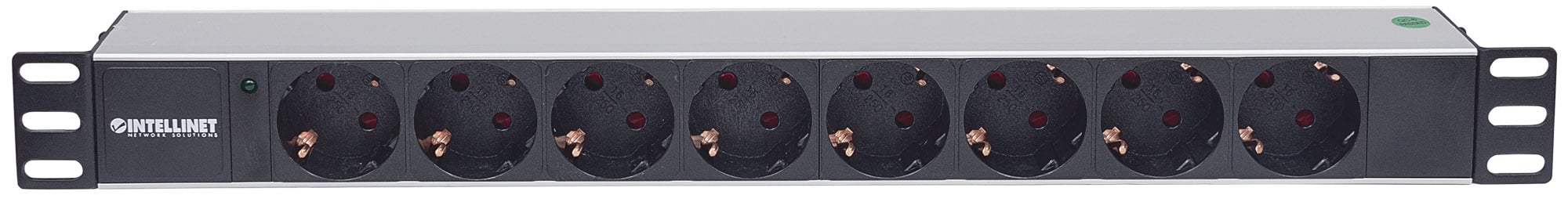 Multipresa per Rack 19'' 8 posti Spina Schuko Angolata 1U - Intellinet I-CASE STRIP-81UDI