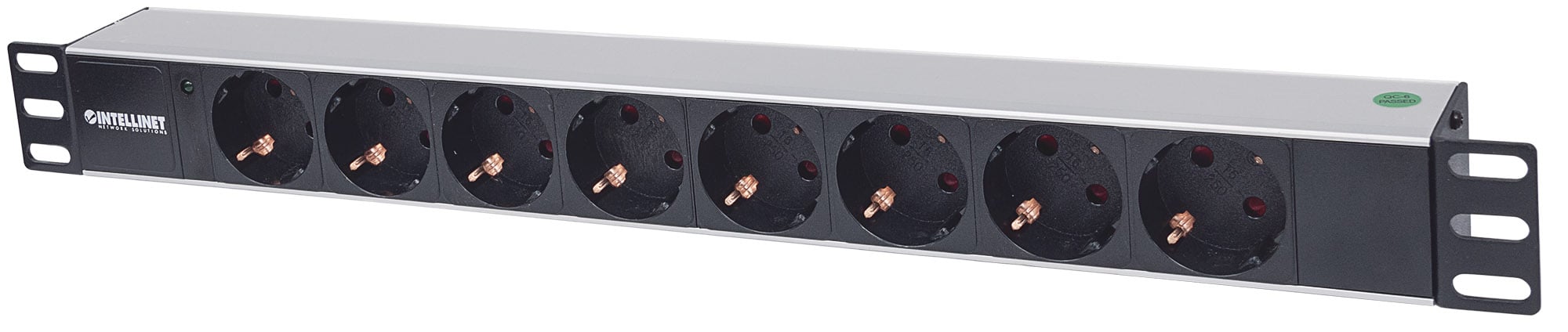 Multipresa per Rack 19'' 8 posti Spina Schuko Angolata 1U - Intellinet I-CASE STRIP-81UDI
