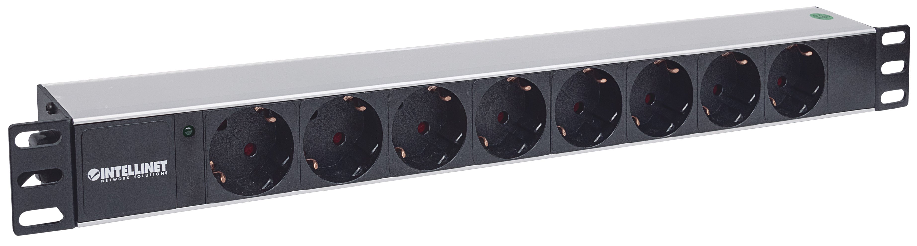 Multipresa per Rack 19'' 8 posti Spina Schuko Angolata 1U - Intellinet I-CASE STRIP-81UDI