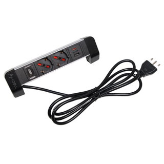 Multipresa da Tavolo 2 Prese Italiane Bipasso 1 USB-C e 1 USB-A - Techly I-CASE STRIP-DK2UAC