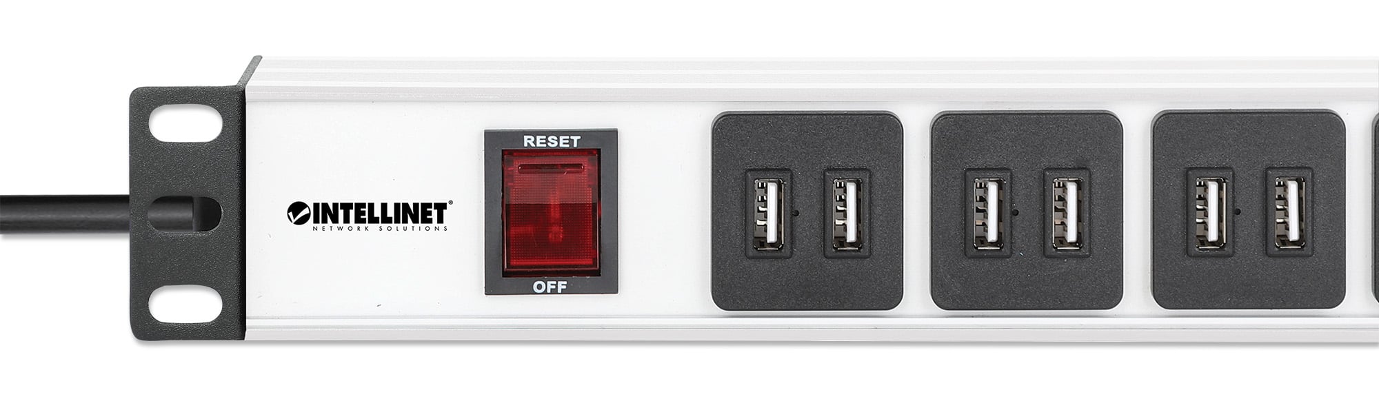 Multipresa per Rack 16 uscite USB tipo A Spina Schuko Angolata 1U - Intellinet I-CASE STRIP-U16F