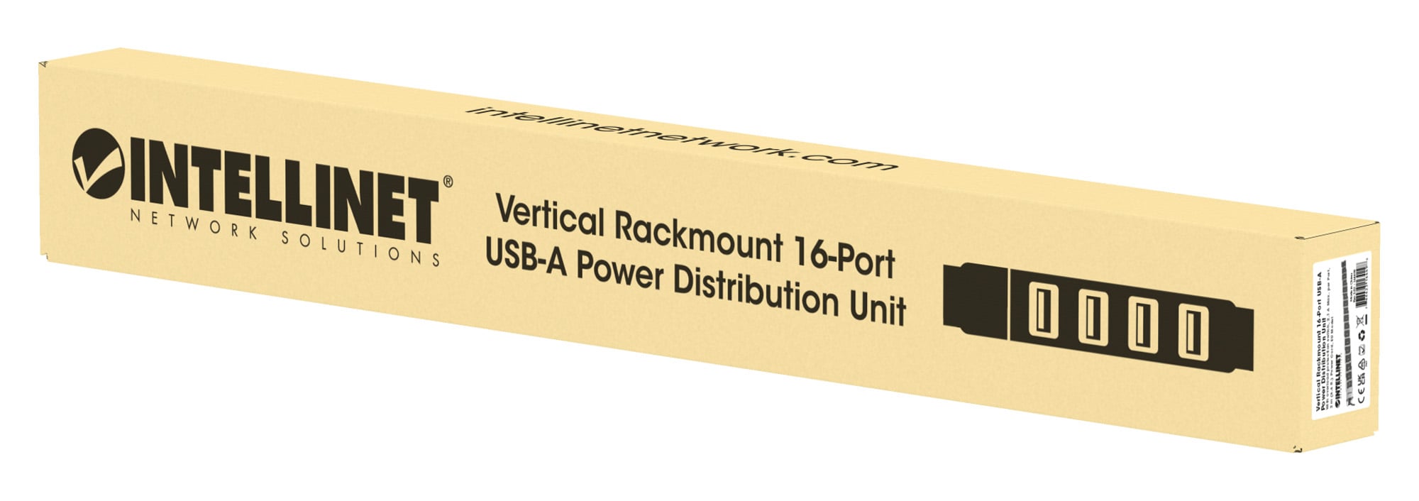 Multipresa per Rack Montaggio Verticale 16 uscite USB tipo A Spina Schuko Angolata - Intellinet I-CASE STRIP-U16V