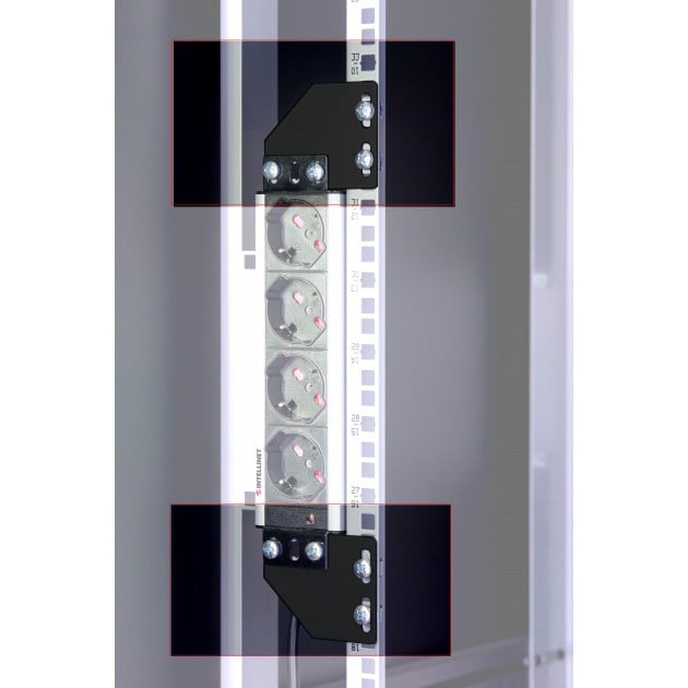Staffe per Montaggio Verticale su Montanti Rack Nero - Techly Professional I-CASE SUPP-3BK1U