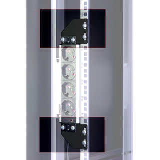 Staffe Montaggio Verticale su Montanti Rack Nero - Techly Professional I-CASE SUPP-3BK1U