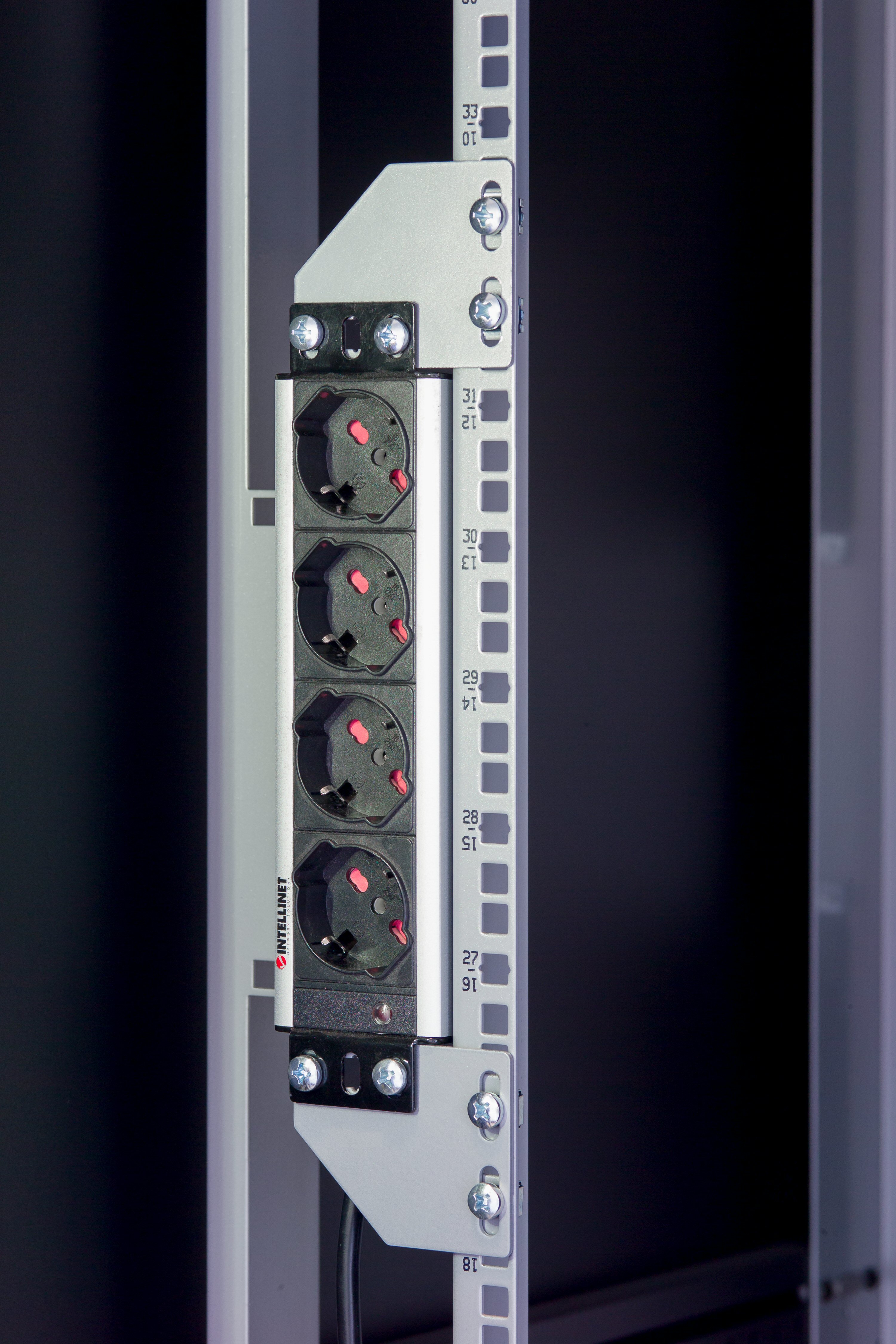 Staffe per Montaggio Verticale su Montanti Rack Silver - Techly Professional I-CASE SUPP-3G1U
