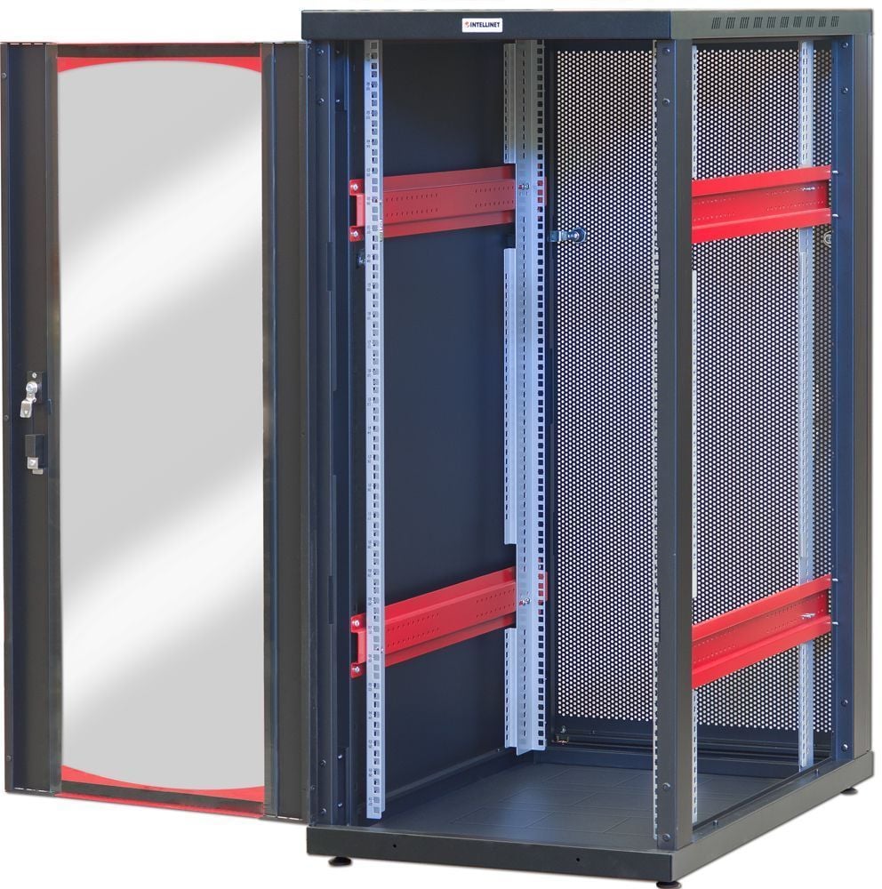 Armadio Server Rack 19'' 600x1000 27 Unita' Nero serie Ideal - Intellinet I-CASE SVR-I276BK